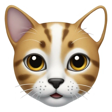 Cat with clear white face, with a black mustache-shaped spot under the nose and a little on nose. Big Dark patches on the forehead and around the ears  sticker