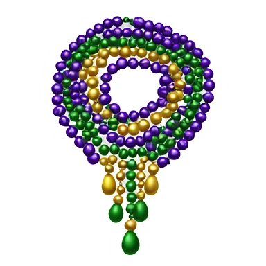 Realistic isolated mardi gras beads sticker