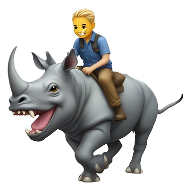 Cat riding a rhino sticker