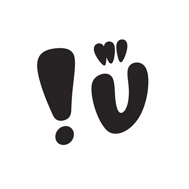 bold and expressive exclamation mark hand drawn doodle style sticker