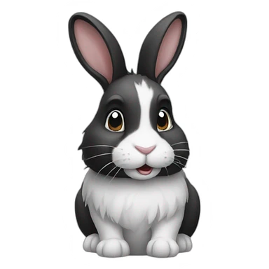 Black and white rabbit sticker