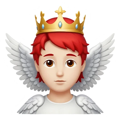 an angel with a red crown on his head, 4 wings sticker