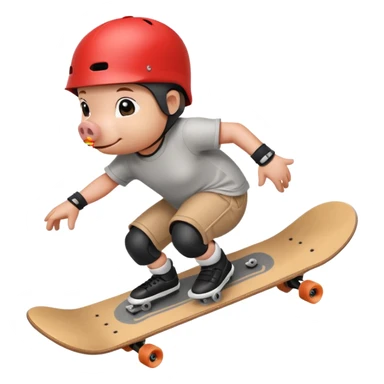 skater pig sticker