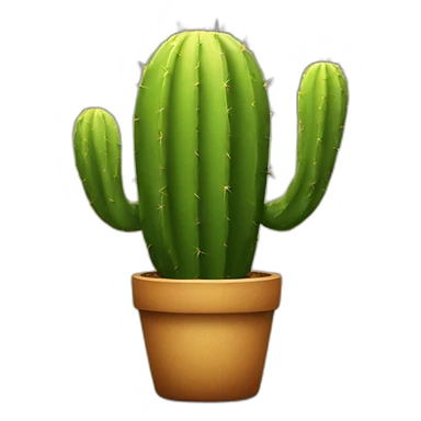 a fat green cactus with handles and legs, sad sticker