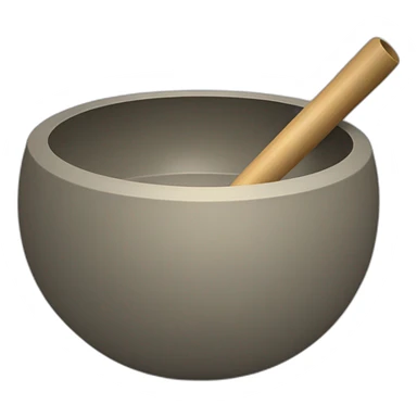Tibetan Singing bowl with stick sticker