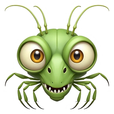 White monstrous mantis face sticker