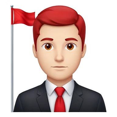 tie man red flag sticker