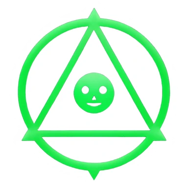 Emoji, dark futuristic occult sigil, symmetrical geometric shape, black metal, gothic cyber aesthetic, minimal flat design, sharp edges, centered, transparent background sticker