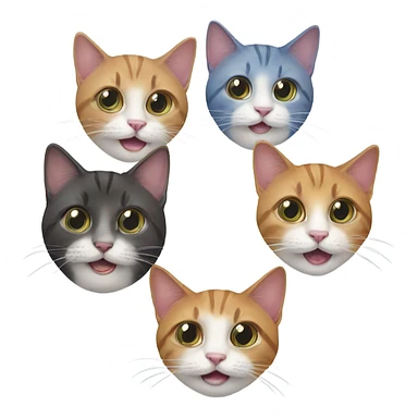 Four headed cat  sticker