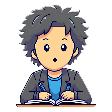 panicked teacher with messy hair and stressed facial expression sticker