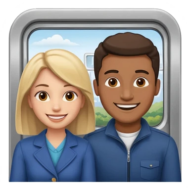 Man and Woman in train sticker