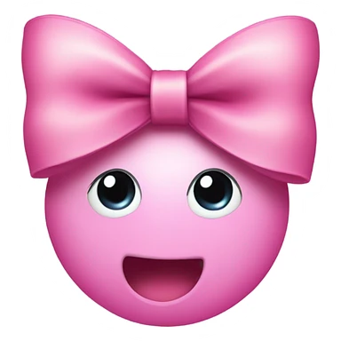 pink smile bow and eyelashes sticker