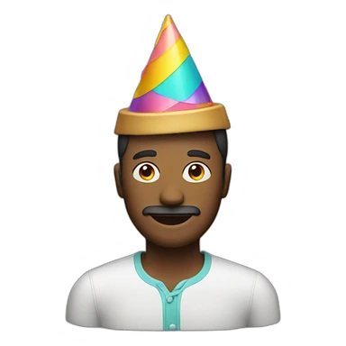 man with party hat sticker