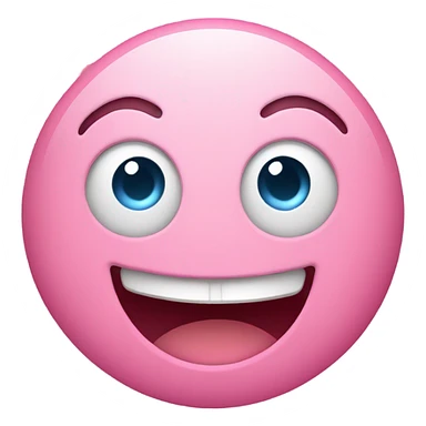 Pink happy face  sticker