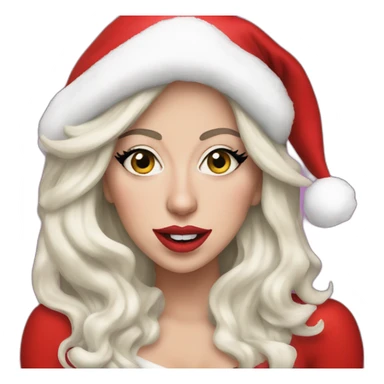 Lady Gaga as santa sticker