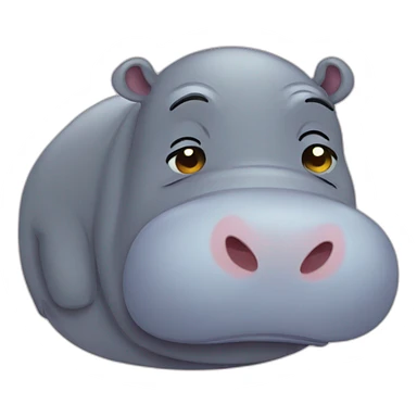 Tired hippo in love sticker