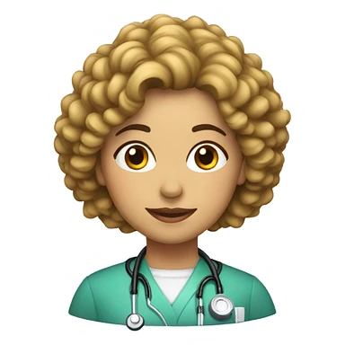 Mujer pelo rizado doctora sticker