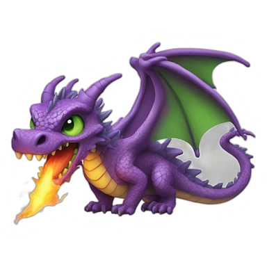purple-dragon-with-green-eyes-breathing-fire sticker
