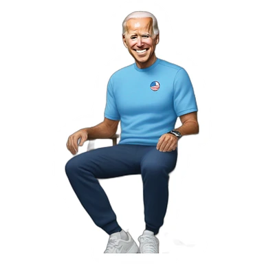 jeo biden with light blue nike tech fleece sticker
