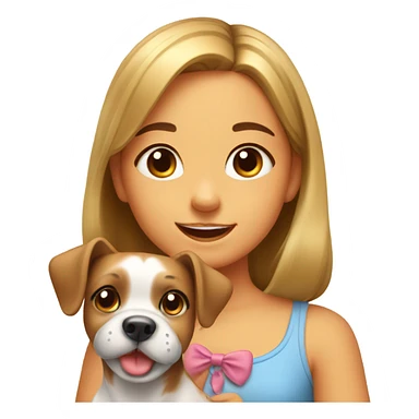 Cute girl with a bow and a dog sticker