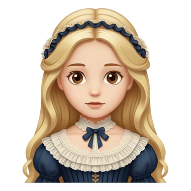 Girl with long blonde hair, reddish brown eyes and Victorian dress  sticker