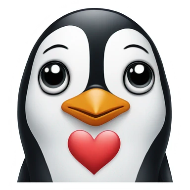 penguin with heart eyes sticker