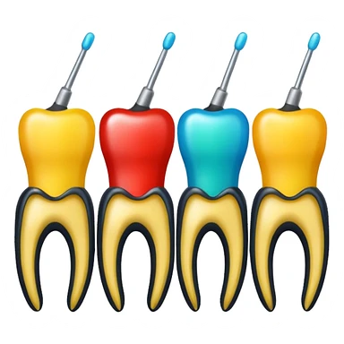 limas endodonticas, de color blanco, amarillo, rojo, azul, verde, negro sticker