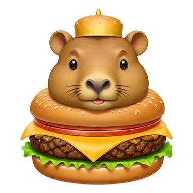 capybara laying on a burger sticker