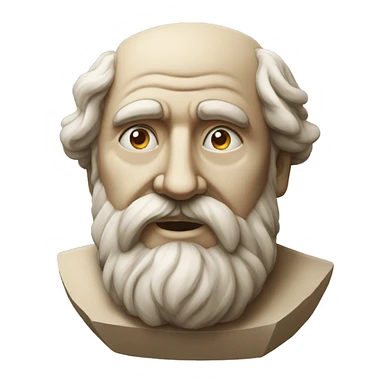 archimedes face in stone  sticker