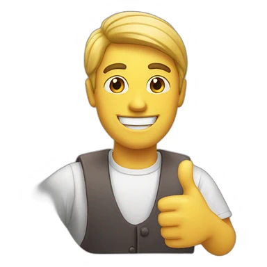 man smiling thumbs up sticker