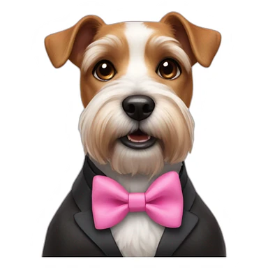 norwhich terrier with a pink bowtie sticker