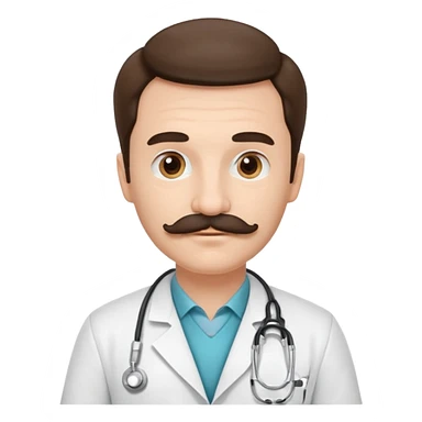 doctor with mustaches sticker