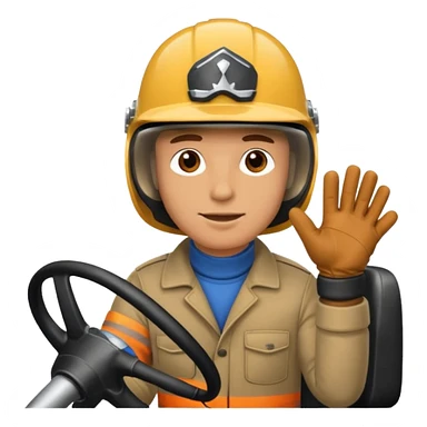 A guy driving in private car with helmet and golves sticker