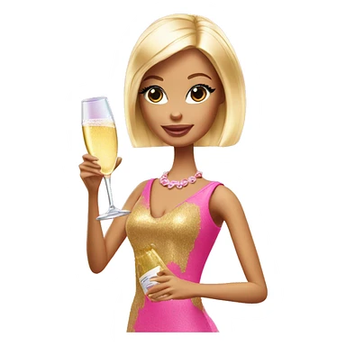 barbie drinking champagne  sticker
