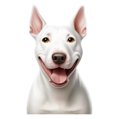 All white bull terrier bacon sticker