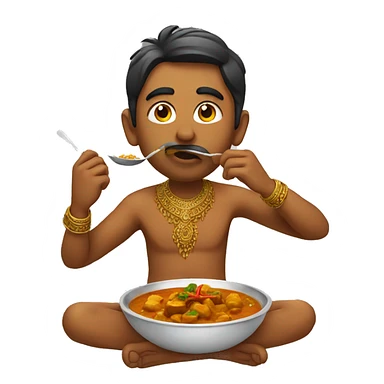 indian eating curry sticker