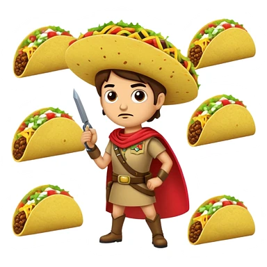 Taco leading an army sticker