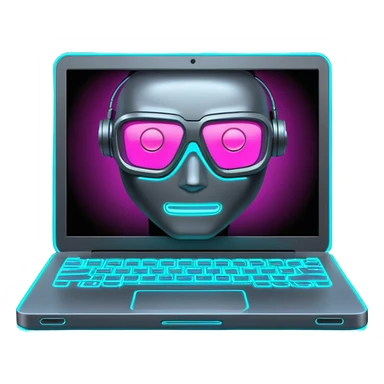 cyber punk on laptop sticker