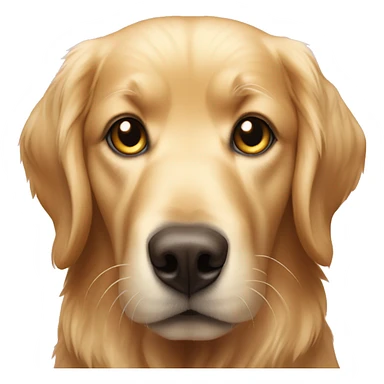 Golden retriever with pink nose sticker