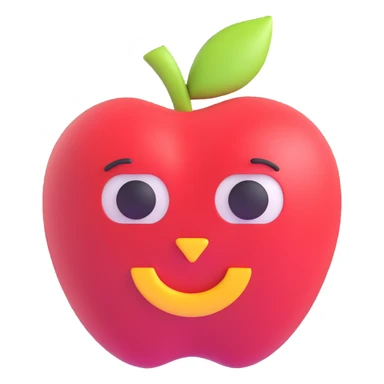 사과, 3d emoji style sticker