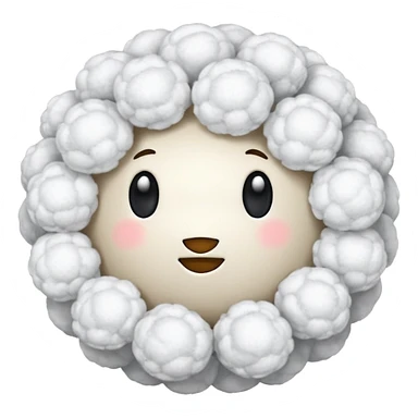 Soft fluffy balls of cotton without any faces on it sticker