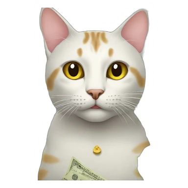 cat with cash sticker
