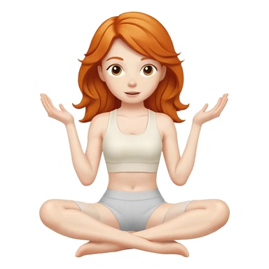 Ginger girl pilates sit ups middle part hair cream outfit sticker