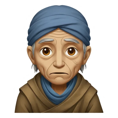 a beggar, simple, expressive sticker