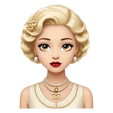 Cinematic Realistic Chanel Pop Culture Emoji, depicted with timeless elegance and iconic style rendered with luxurious textures and dynamic, sophisticated lighting. sticker