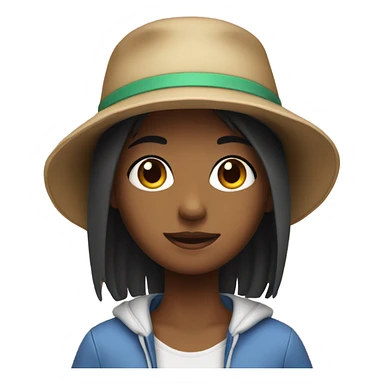 Cute girl in bucket hat  sticker