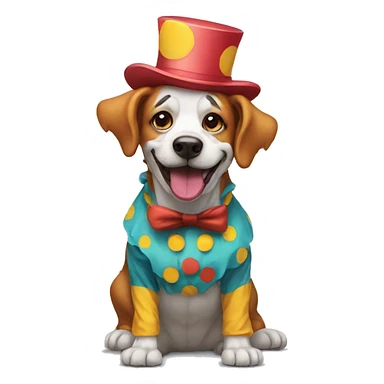 clown dog sticker