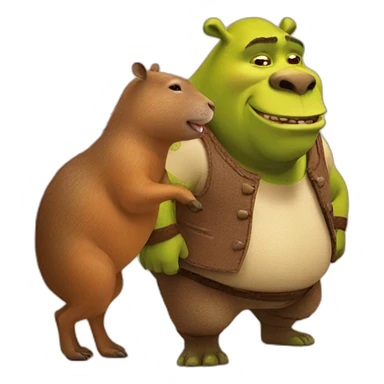 shrek with capybara sticker