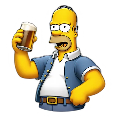 Homer Simpson qui boit une bière sticker