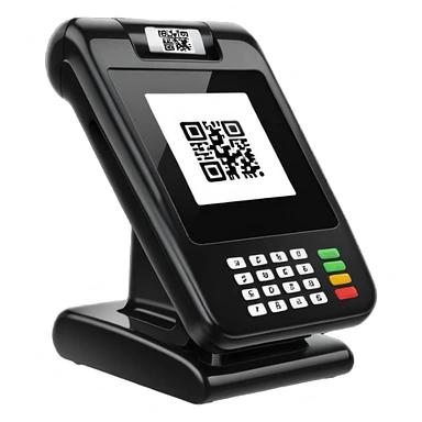 POS terminal with QR-code on it sticker